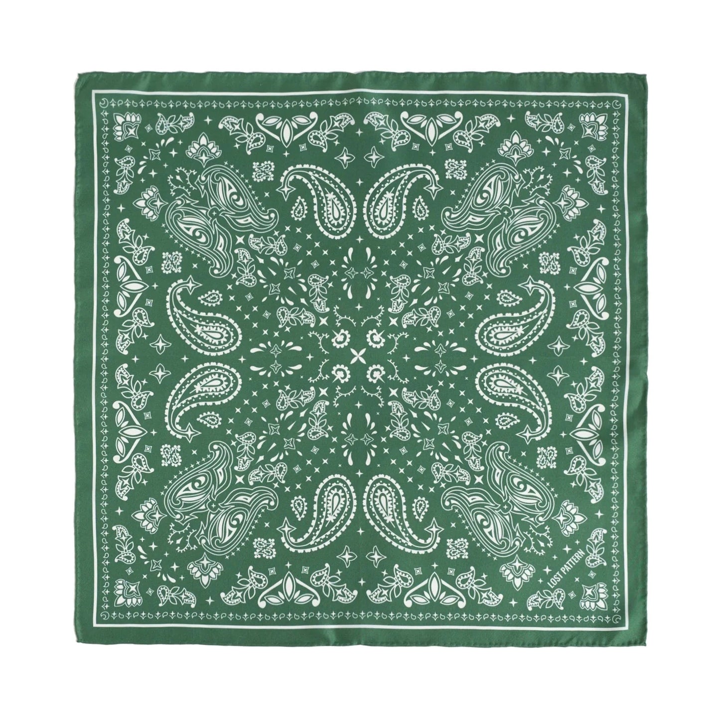 Green Paisley Silk Bandana-Accessories-Uniquities