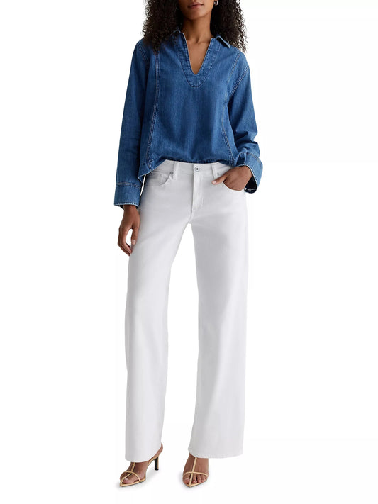 Adria Low-Rise Wide Leg Jeans-Denim-Uniquities