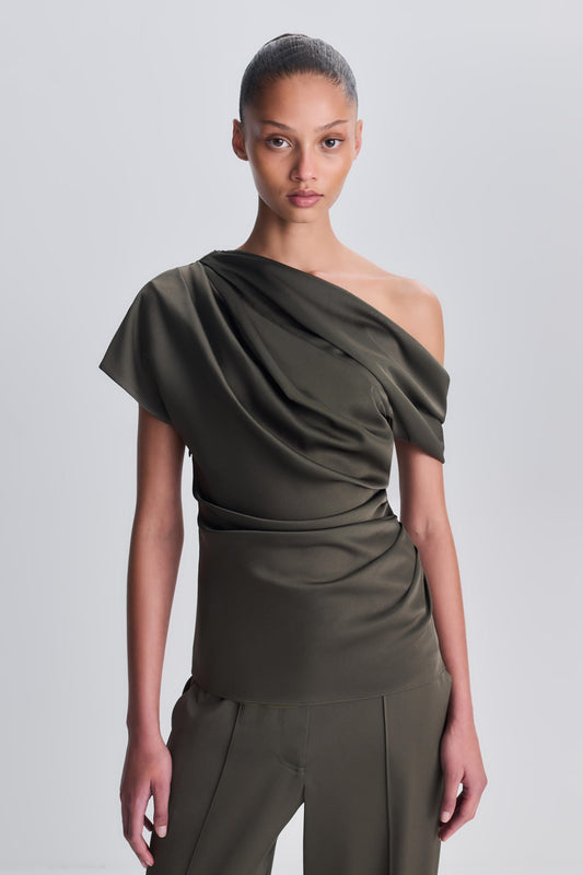 Phoebe Draped Top-Tops/Blouses-Uniquities
