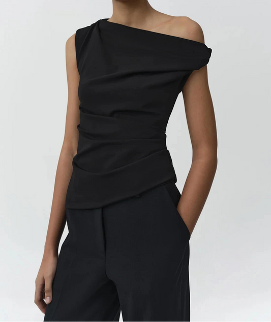 Zerra Draped Top-Tops/Blouses-Uniquities