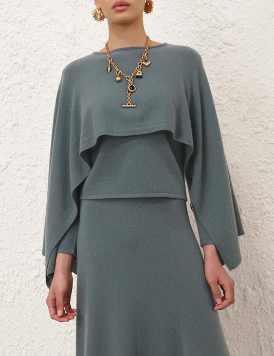 Valiant Wool Draped Sweater-Sweaters-Uniquities
