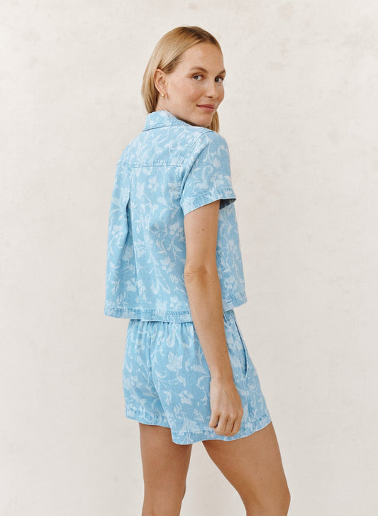 Short Sleeve Pocket Button Down-Tops/Blouses-Uniquities