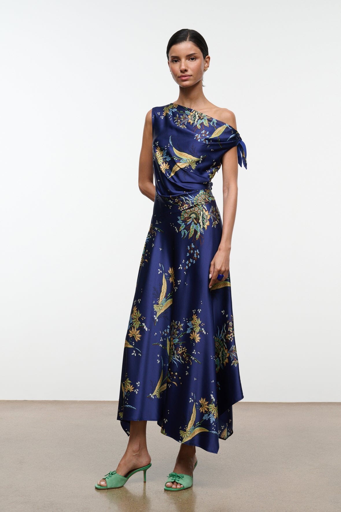 silk cocktail dresses Vanita Rosa Midnight Dress Short Cocktail Dresses Navy Off-Shoulder Long Satin Formal