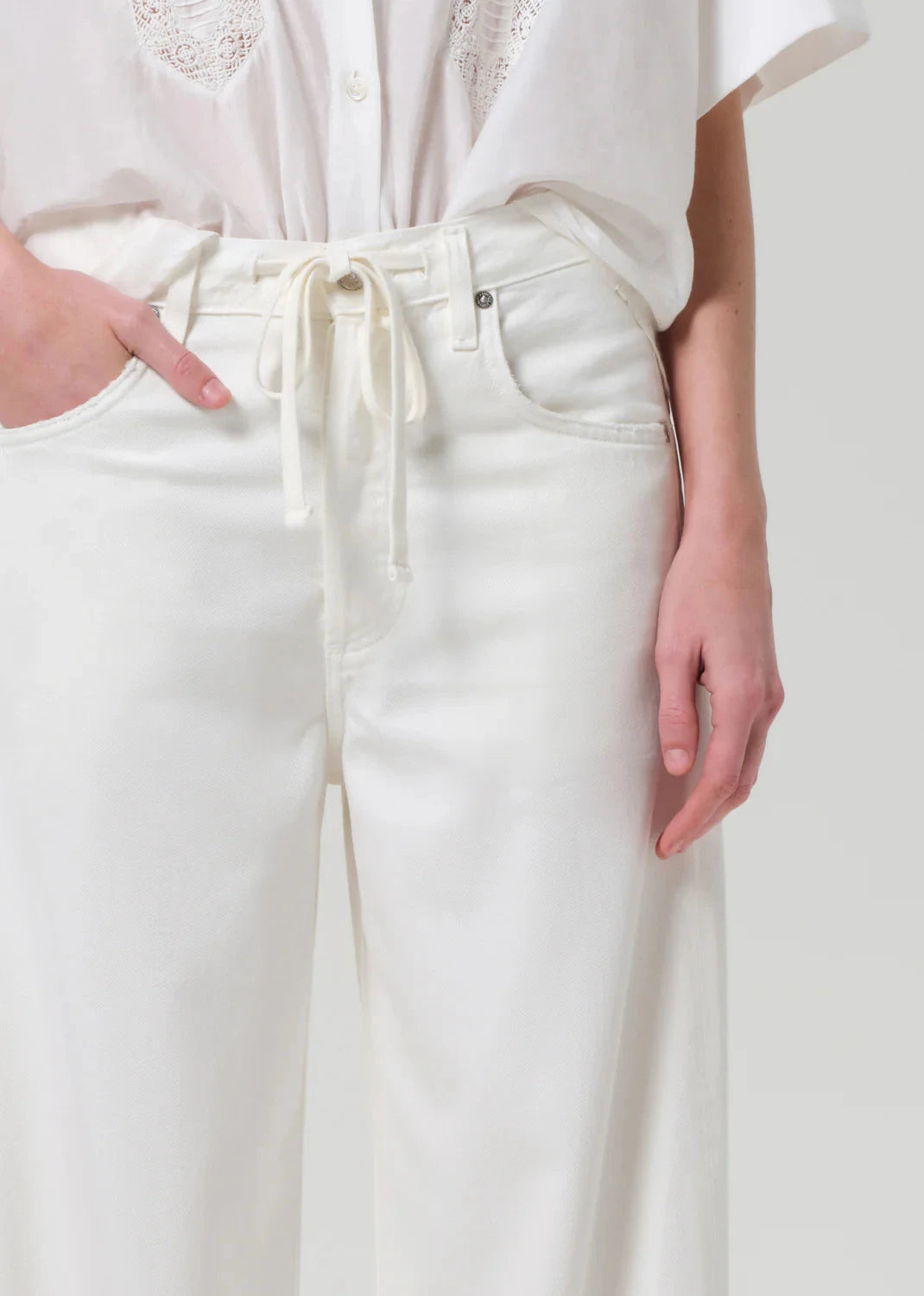 Brynn Drawstring Trouser-Denim-Uniquities