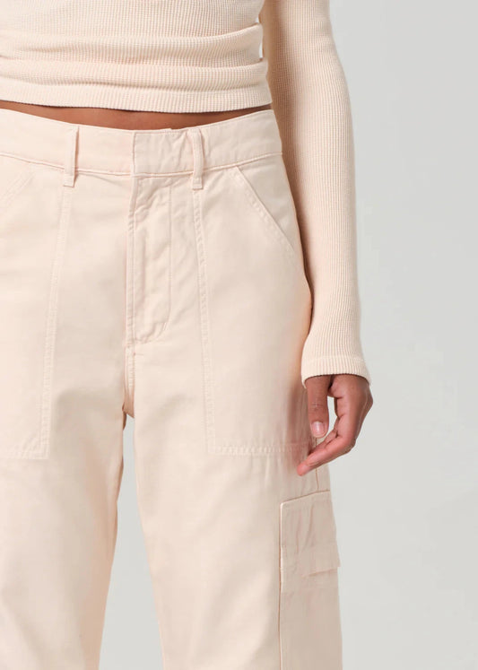 Marcelle Low Slung Cargo Pants-Denim-Uniquities