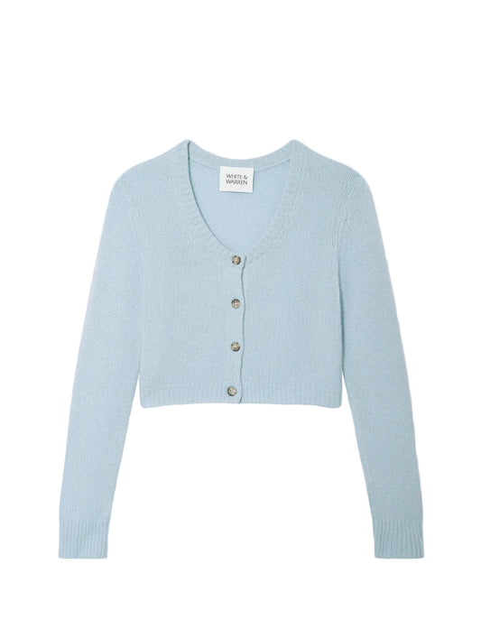 Cashmere Scoop Crop Cardigan-Sweaters-Uniquities