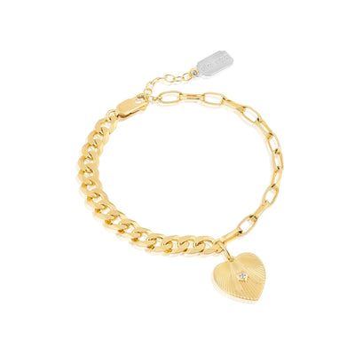 Half & Half Heart Bracelet-Jewelry-Uniquities