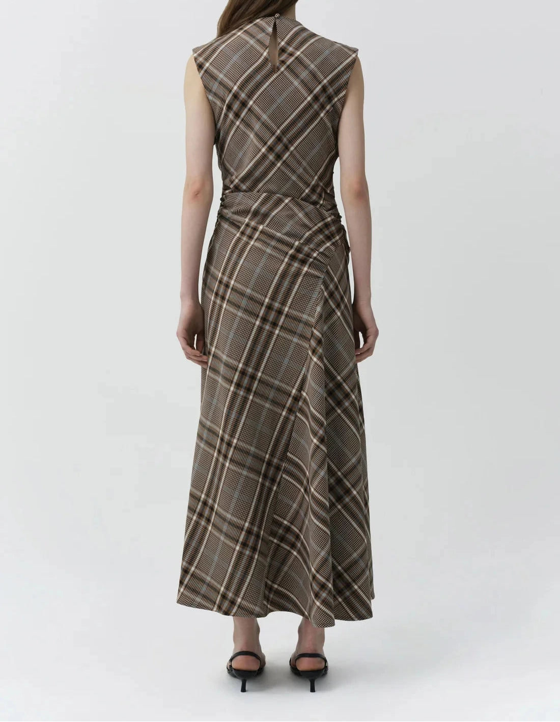 Burke Sleeveless Draped Midi Dress-Dresses-Uniquities