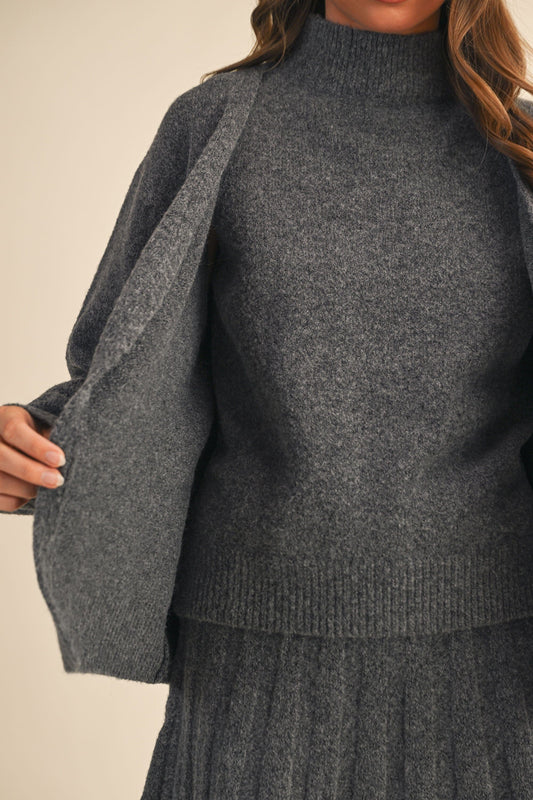 Sienna Mock Neck Top-Sweaters-Uniquities