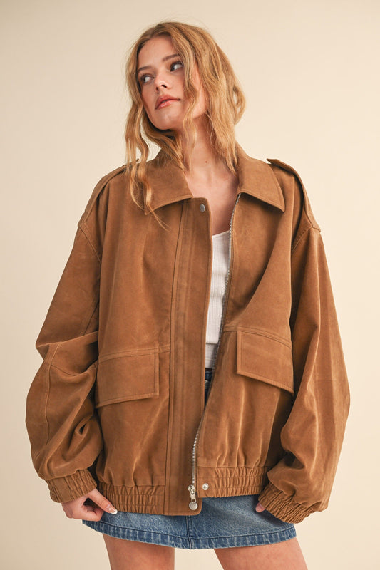 Jaelyn Suede Jacket-Jackets-Uniquities