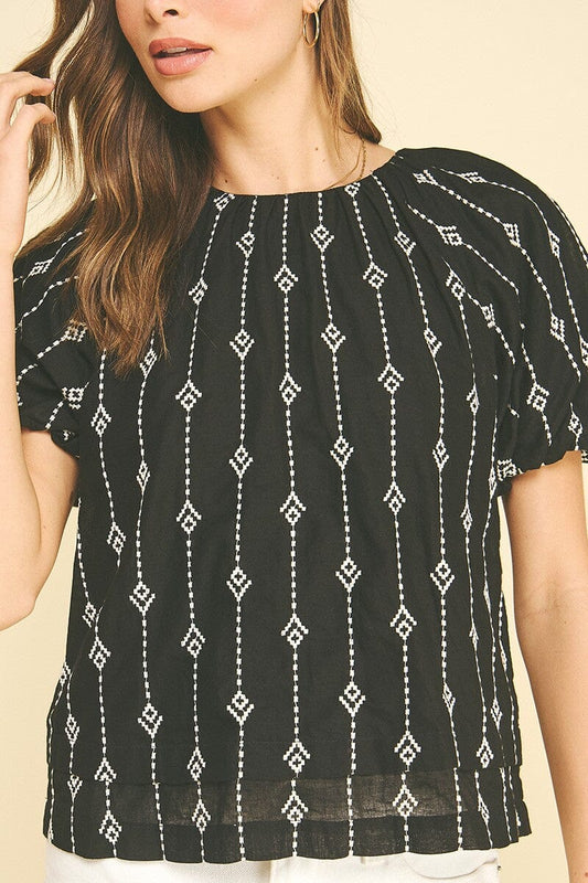 Ashley Embroidered Top-Tops/Blouses-Uniquities