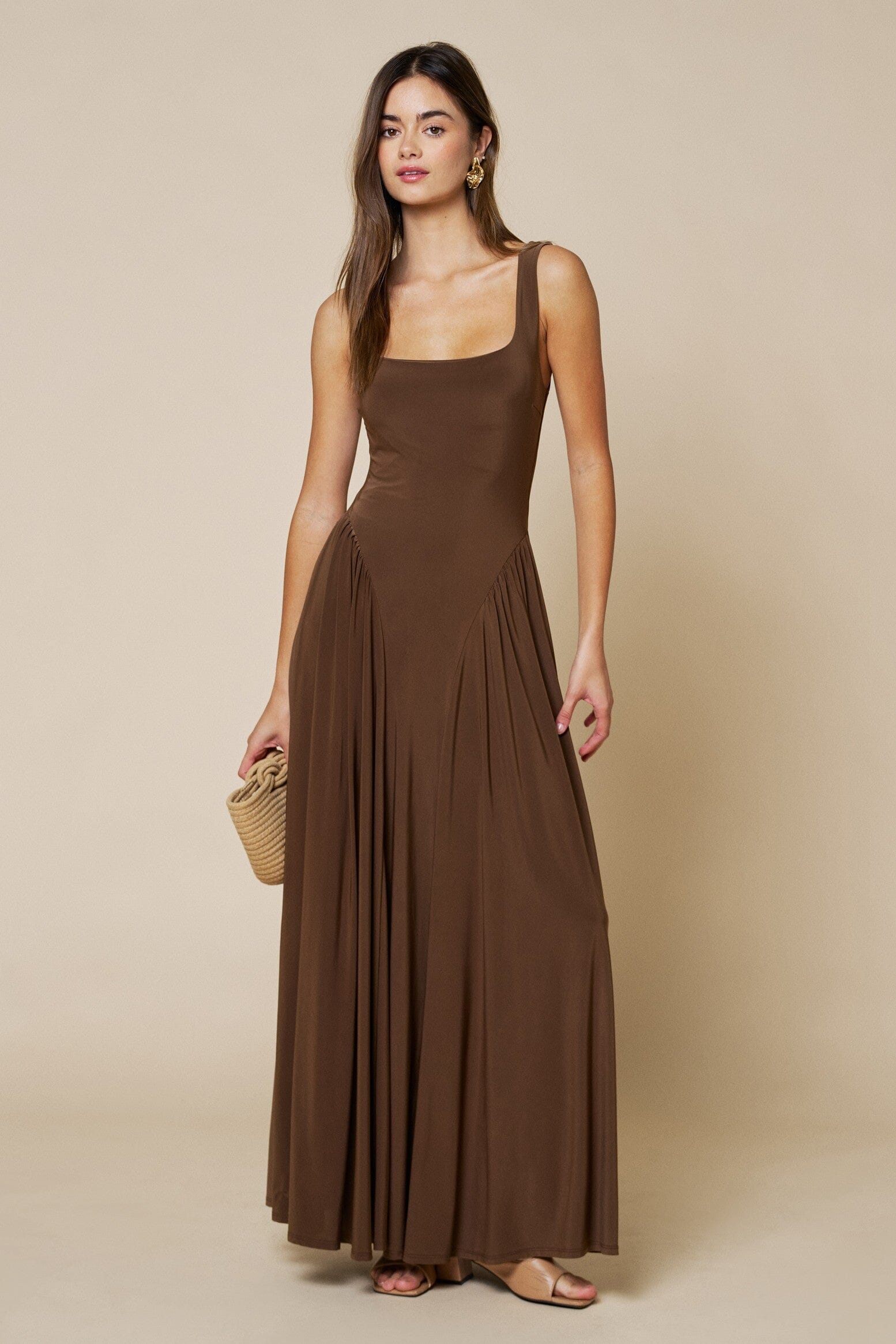 Morgan Jersey Maxi Dress S / COFFEE Morgan Jersey Maxi Dress S / COFFEE