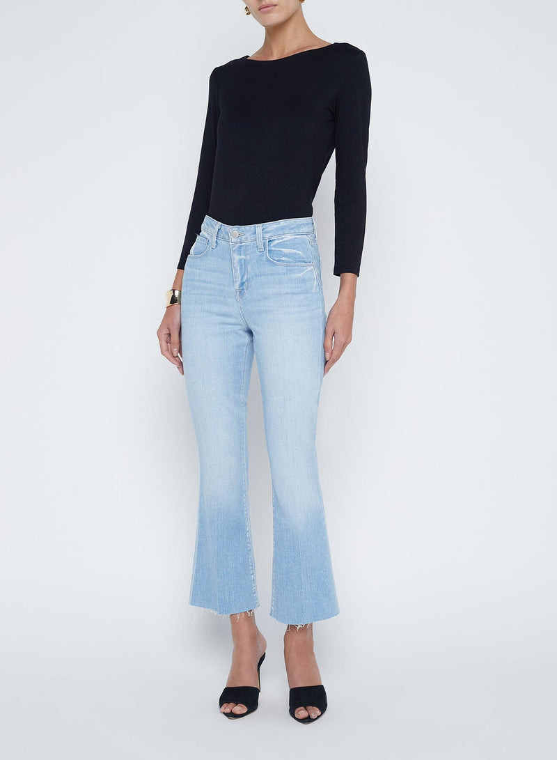 Kendra High Rise Crop Flare Jeans in Olympia-Denim-Uniquities