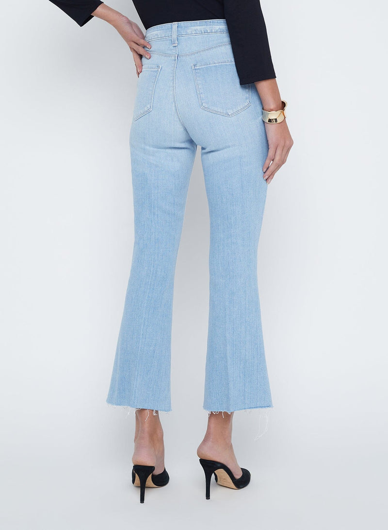 Kendra High Rise Crop Flare Jeans in Olympia-Denim-Uniquities