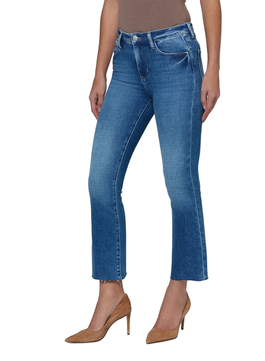 Kendra High Rise Crop Flare-Denim-Uniquities