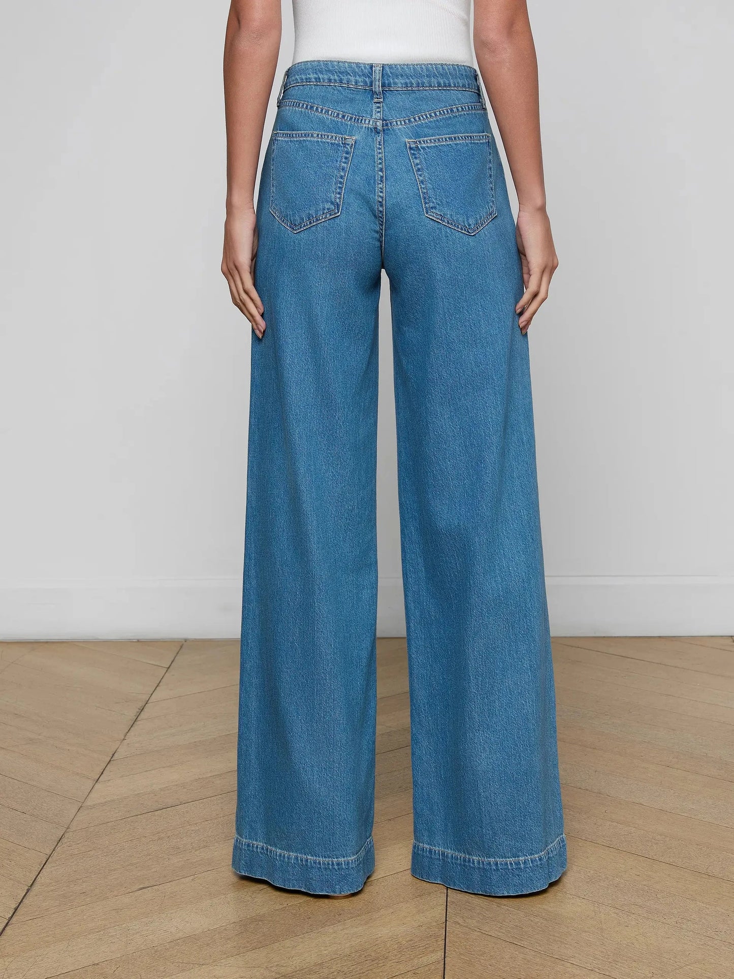 Sandy High Rise Wide Leg Jeans-Denim-Uniquities