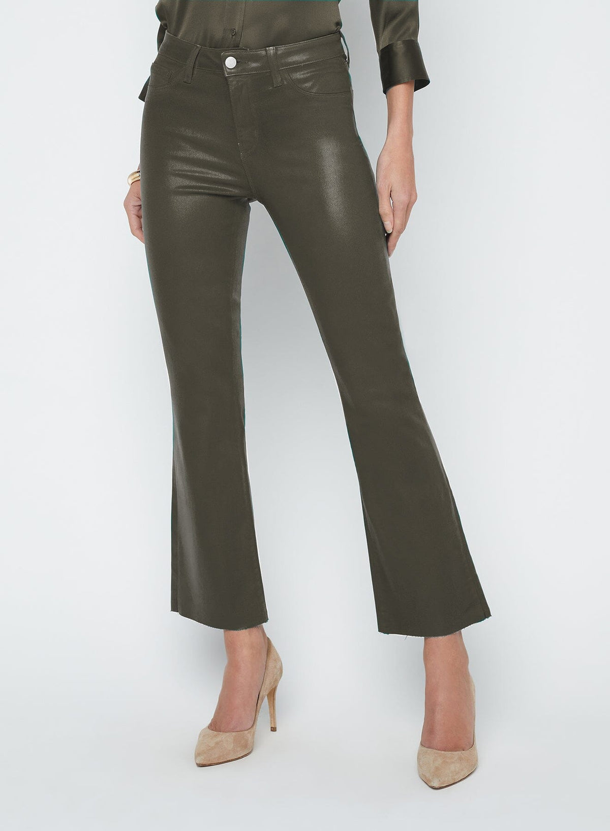 Kendra High Rise Crop Flare-Denim-Uniquities