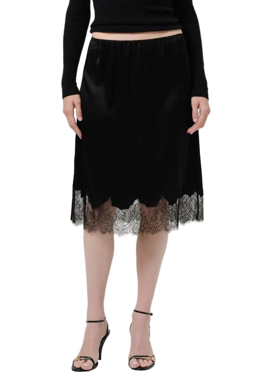 Lace Trimmed Skirt-Bottoms-Uniquities