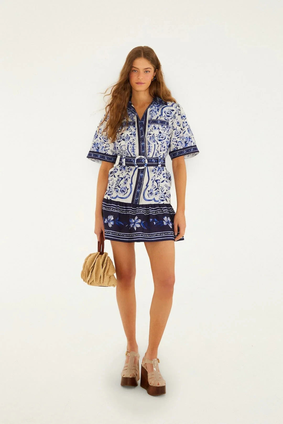 Porcelain Garden Mini Dress-Dresses-Uniquities