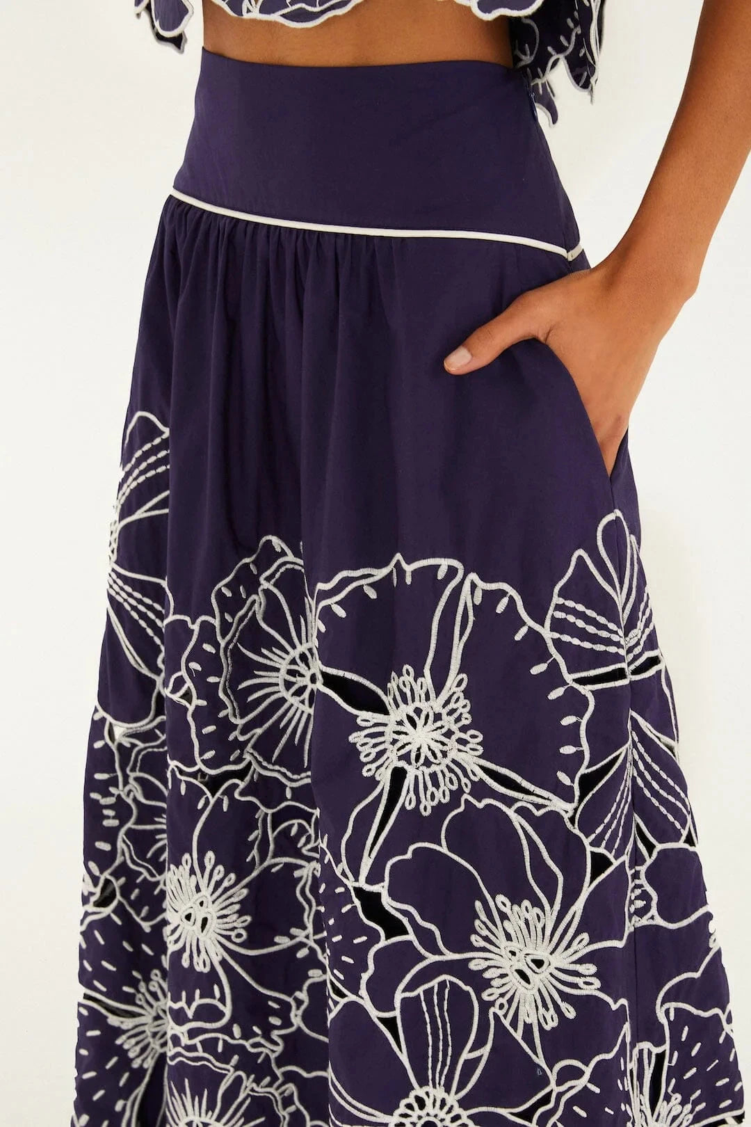 Flowers Richelieu Skirt-Bottoms-Uniquities