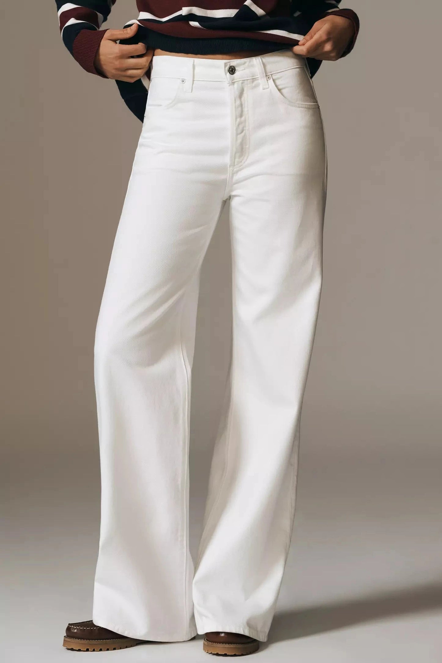 Annina 30" Jeans in Soft White-Denim-Uniquities