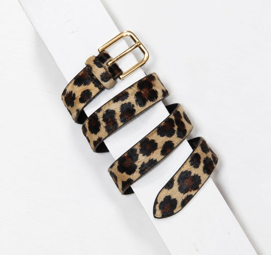 Skinny Leopard Calf Hair Belt-Accessories-Uniquities