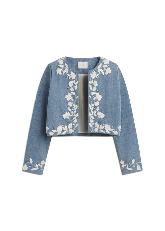 Flora Jacket with Embroidery-Jackets-Uniquities