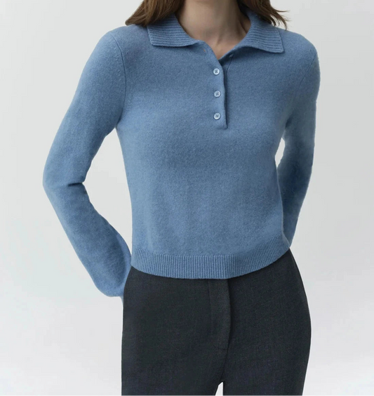 Constance Long Sleeve Polo-Tops/Blouses-Uniquities