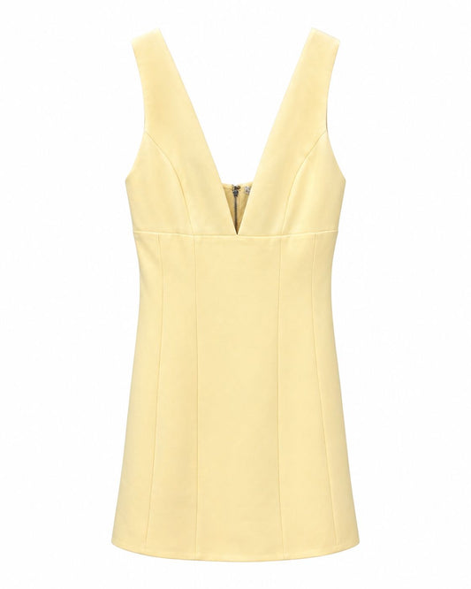 Mandy Plunge Mini Dress-Dresses-Uniquities