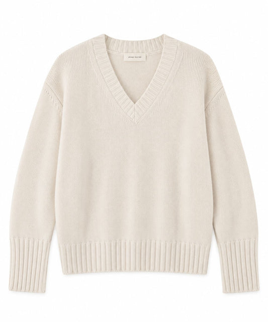 Cropped Cashmere Jet V-Neck-Sweaters-Uniquities