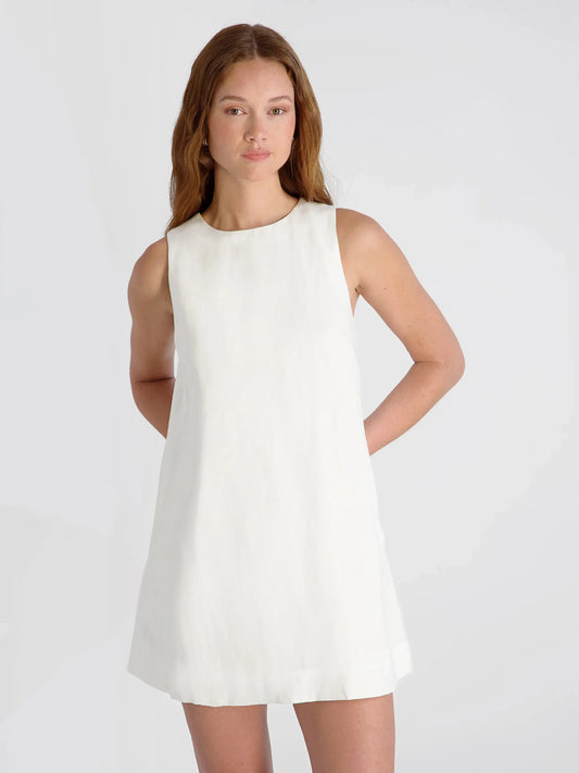 Cooper Linen Mini Dress-Dresses-Uniquities