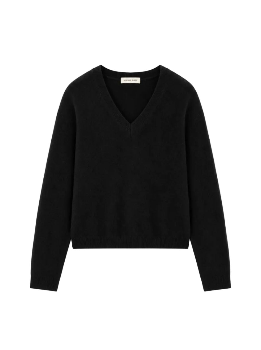Cashmere Ls Shrunken V Neck-Sweaters-Uniquities