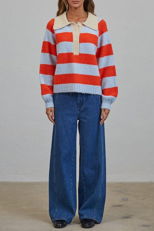 Merritt Striped Polo-Sweaters-Uniquities