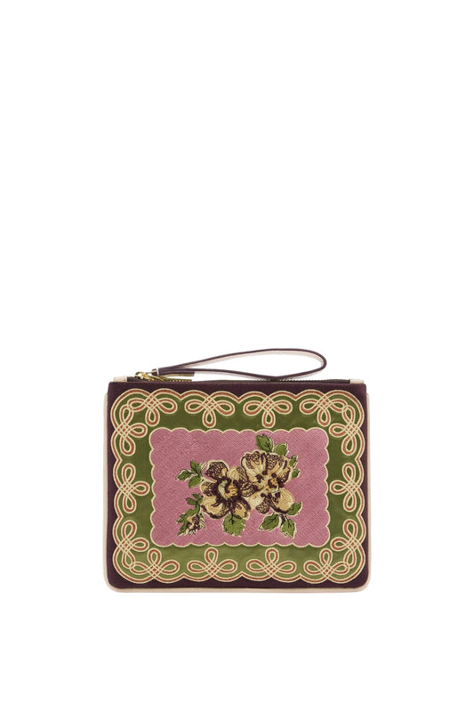 Lacey Embroidered Clutch-Accessories-Uniquities