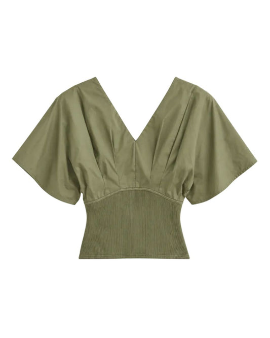 Bonny Short Sleeve Knit Combo Top-Tops/Blouses-Uniquities