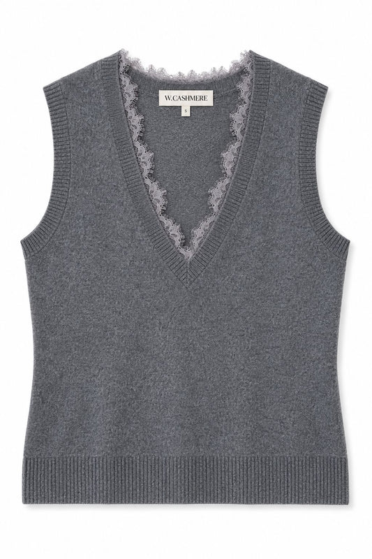 Colette V-Neck Lace Tank-Sweaters-Uniquities