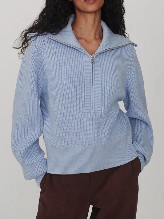 Maura Half Zip Knit-Sweaters-Uniquities
