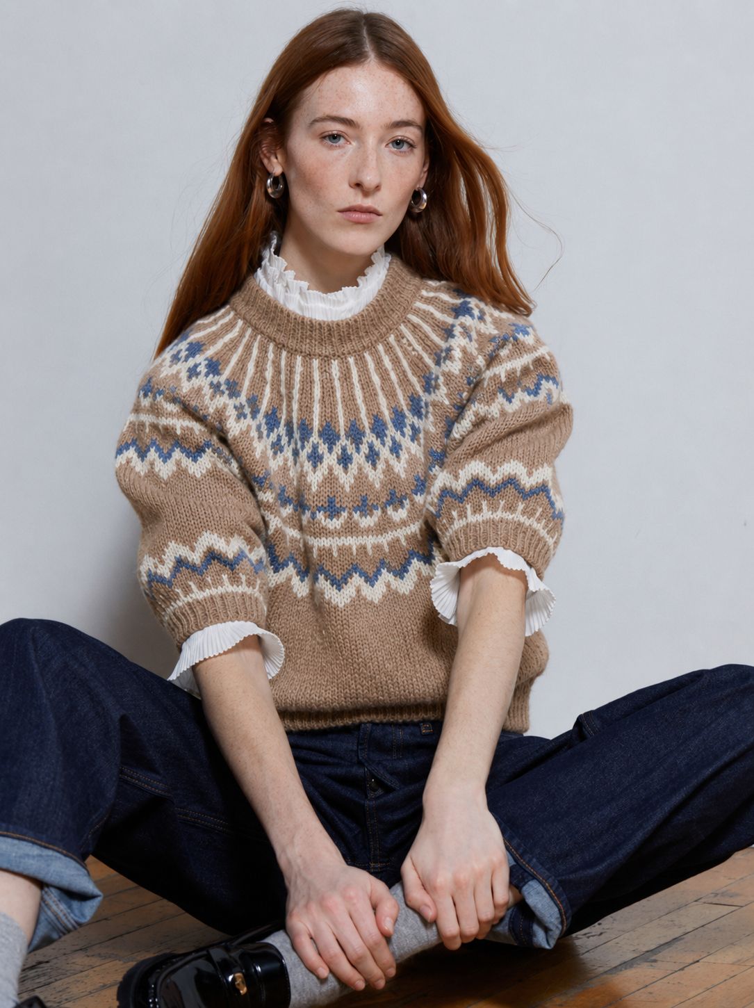 Puff Sleeve Fairisle Crew