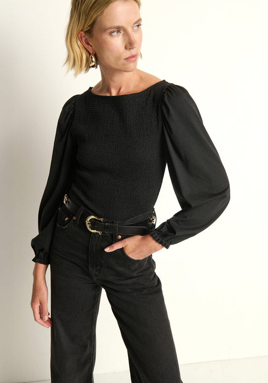 Aidan Smocked Blouse-Tops/Blouses-Uniquities