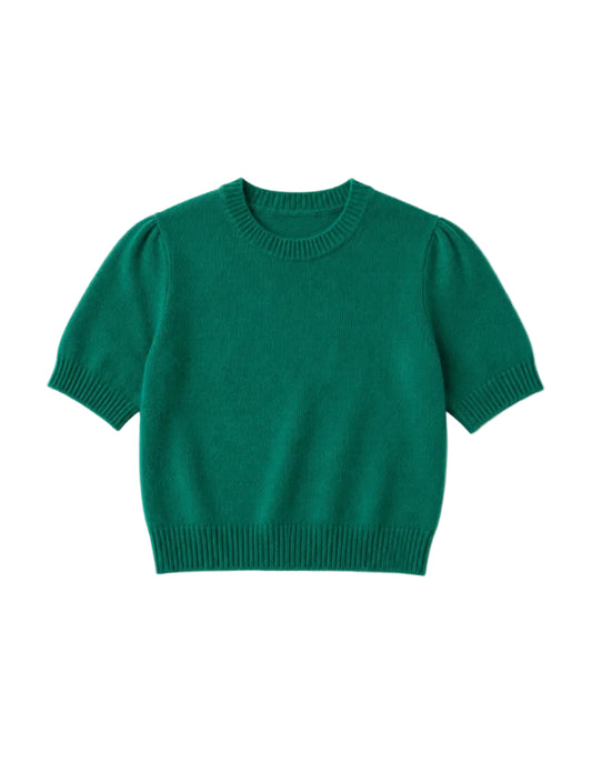 Short Sleeve Cropped Crew-Sweaters-Uniquities