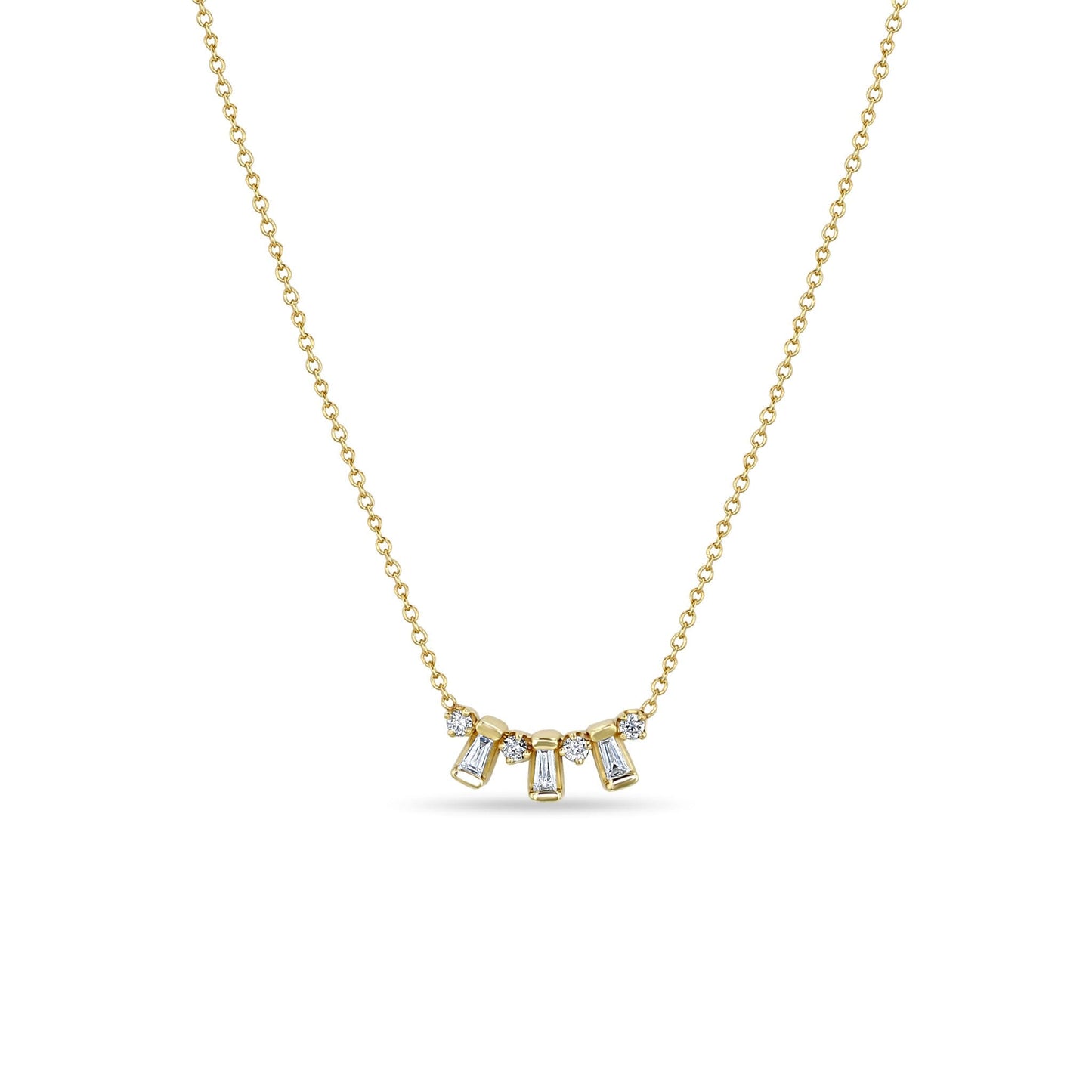 14k Tapered Baguettes Necklace-Jewelry-Uniquities