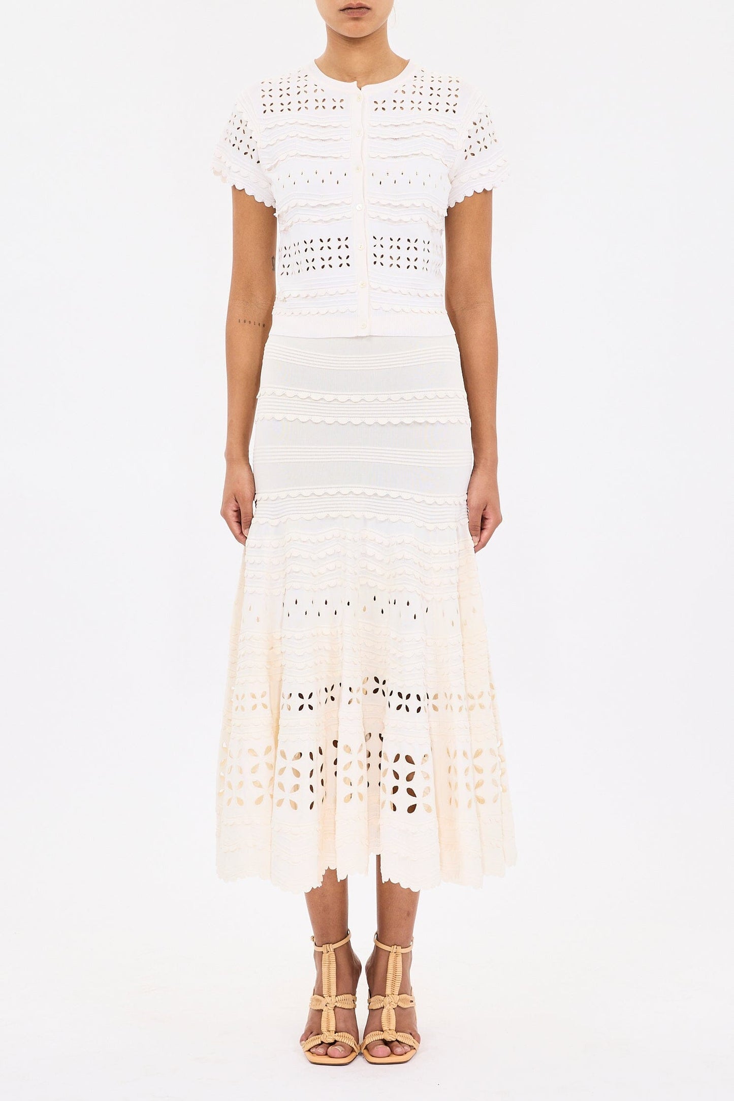 Abriana Eyelet Knit Cardigan-Tops/Blouses-Uniquities