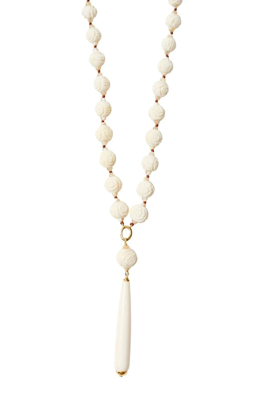 Bone Bead Rosary Necklace-Jewelry-Uniquities