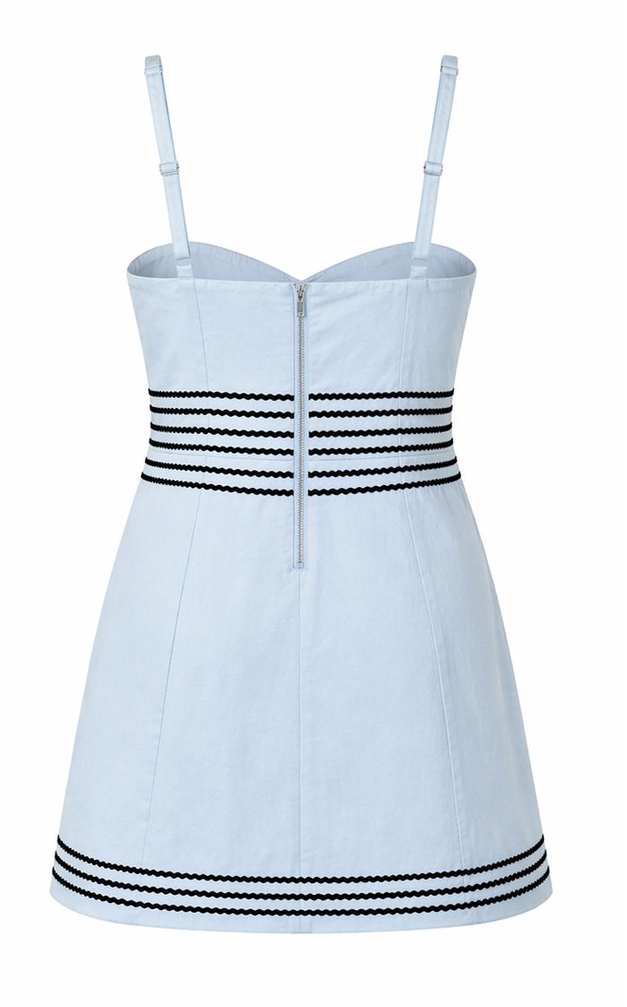 Emilia Lace Trim Mini Dress-Dresses-Uniquities