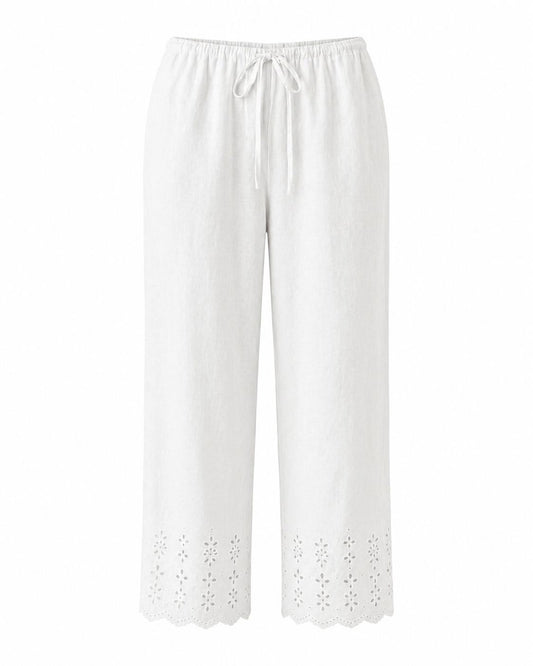 Beach Crop Embroidered Pant-Bottoms-Uniquities