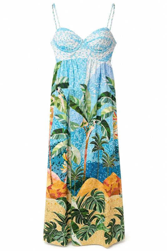 Rio Mosaic Maxi Dress-Dresses-Uniquities