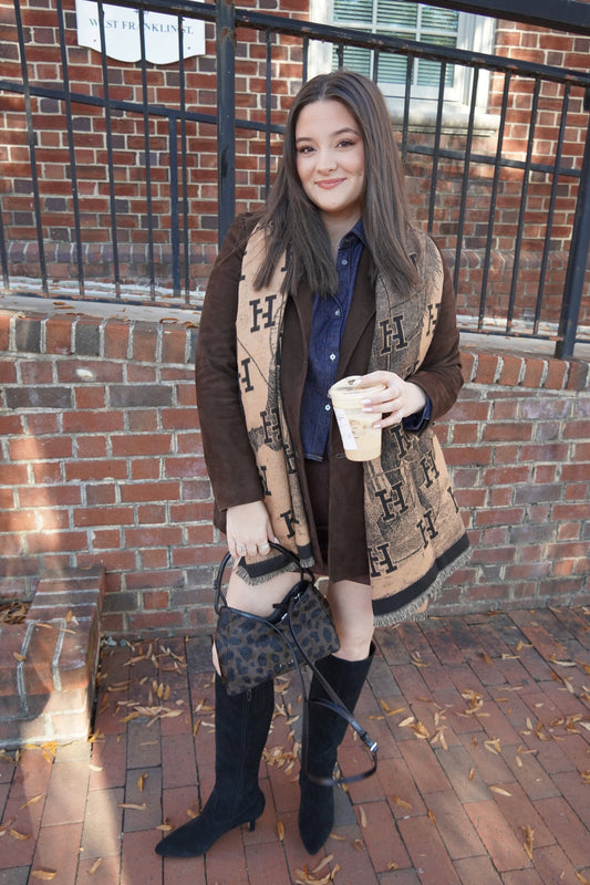 Fashion Printed Scarf Brown-Accessories-Uniquities