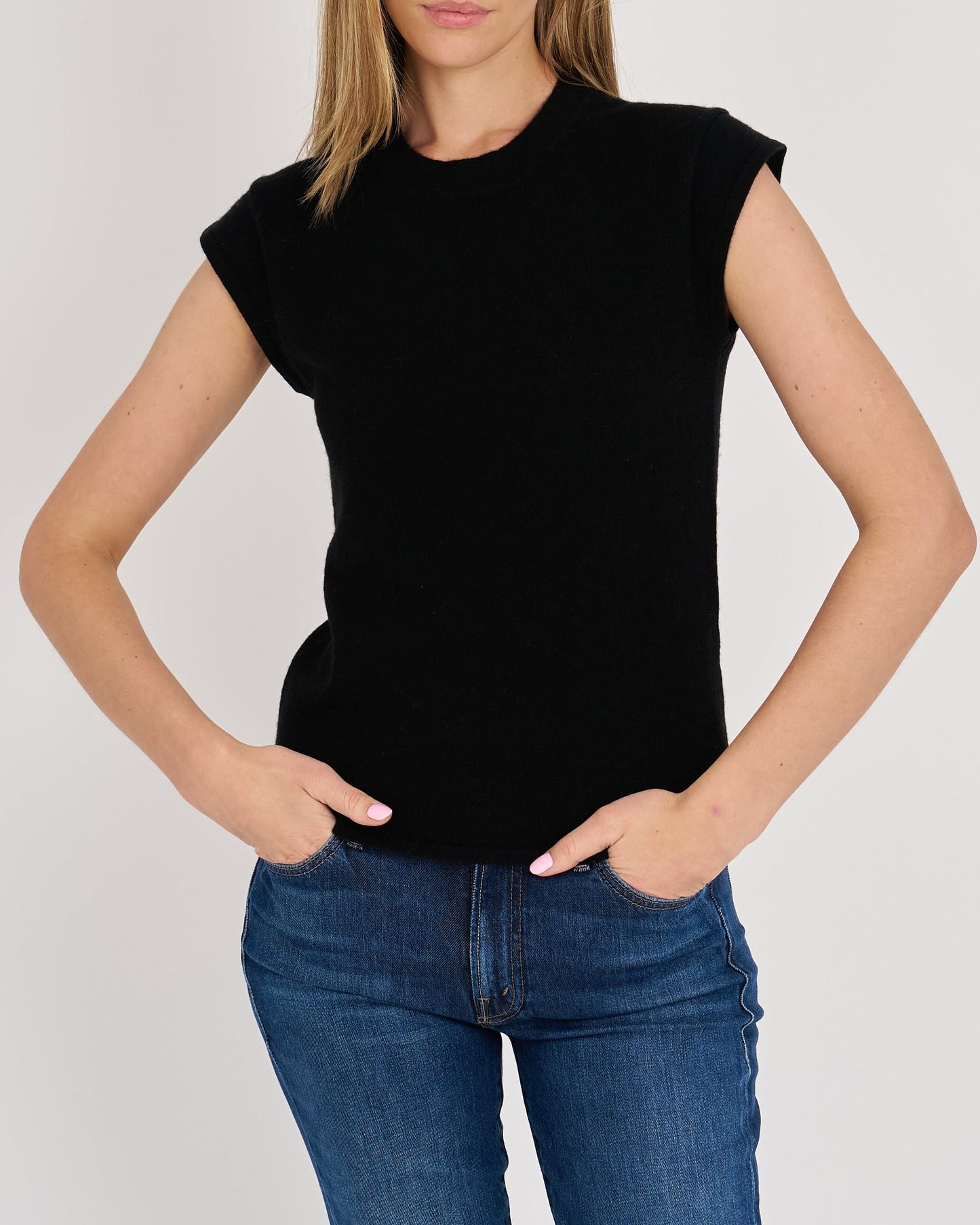 Avery Cashmere Solid Tee-Sweaters-Uniquities