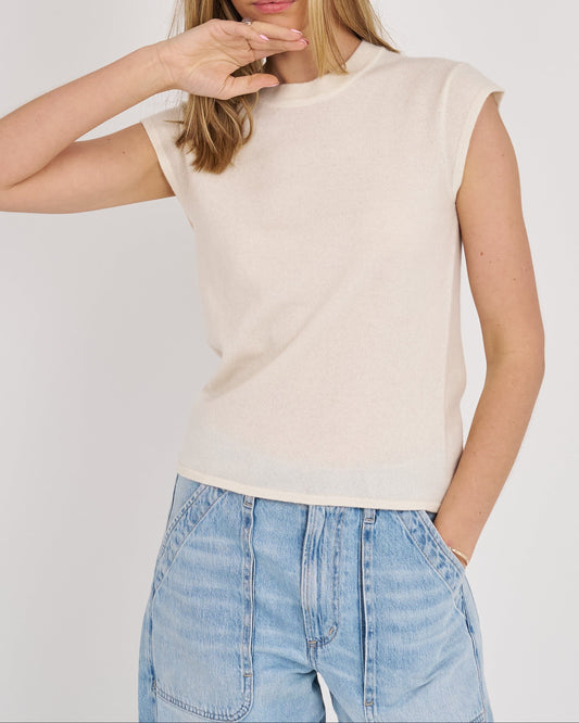 Avery Cashmere Solid Tee-Sweaters-Uniquities