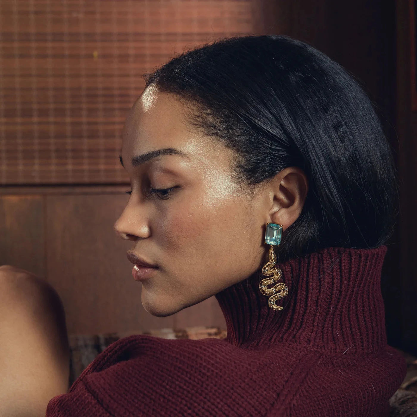 Snake Drop Earring-Jewelry-Uniquities